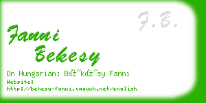 fanni bekesy business card